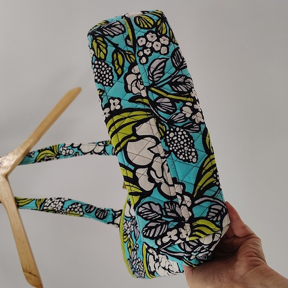 Vera Bradley Island Bloom Tote Small Pouch Retired Print Turquoise Green Set - Picture 6 of 11